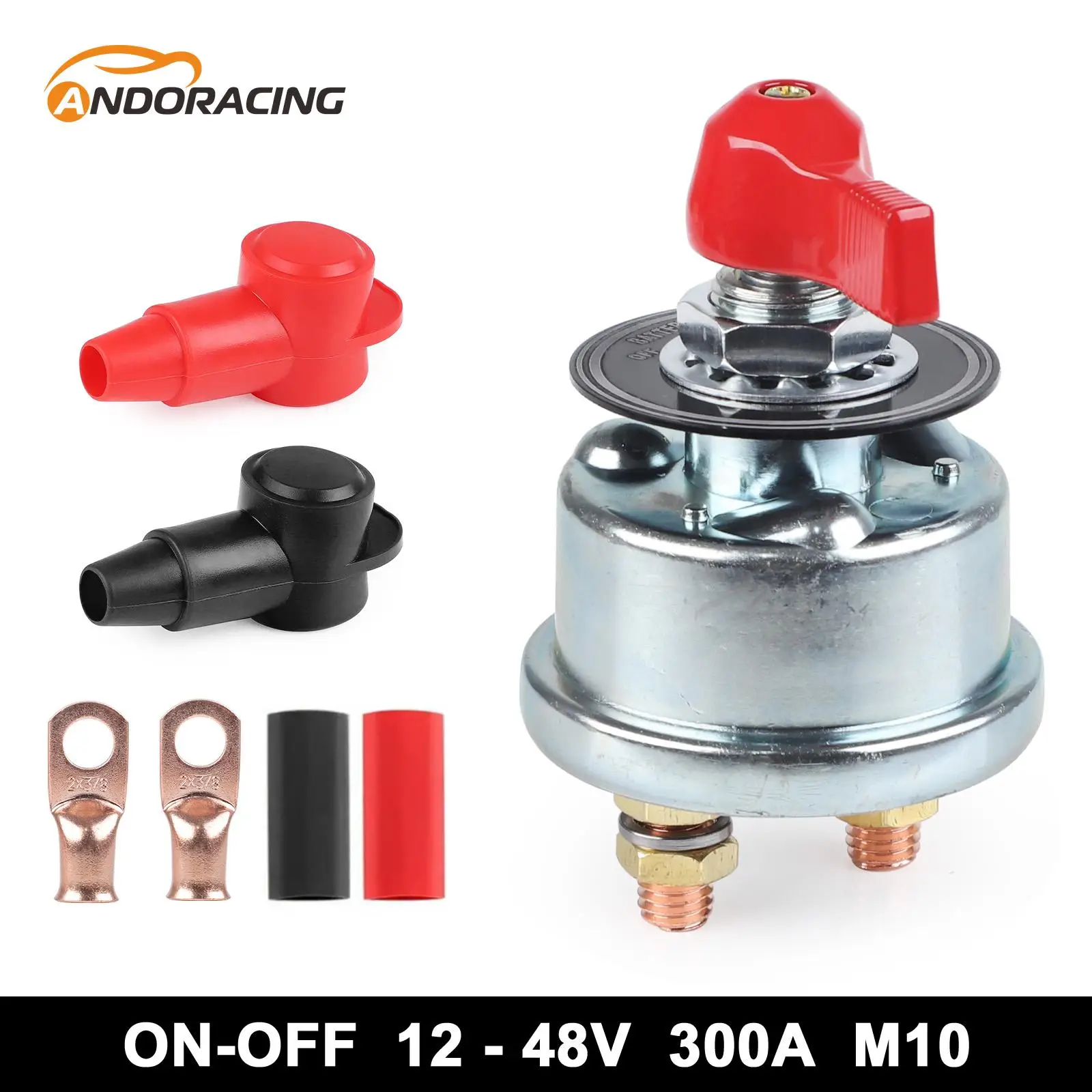 

300A 12-48V DC Car Battery Switch Isolator Disconnect Cut Off Kill Main Switch For Auto Truck Vehicle Master Power Switch ON OFF