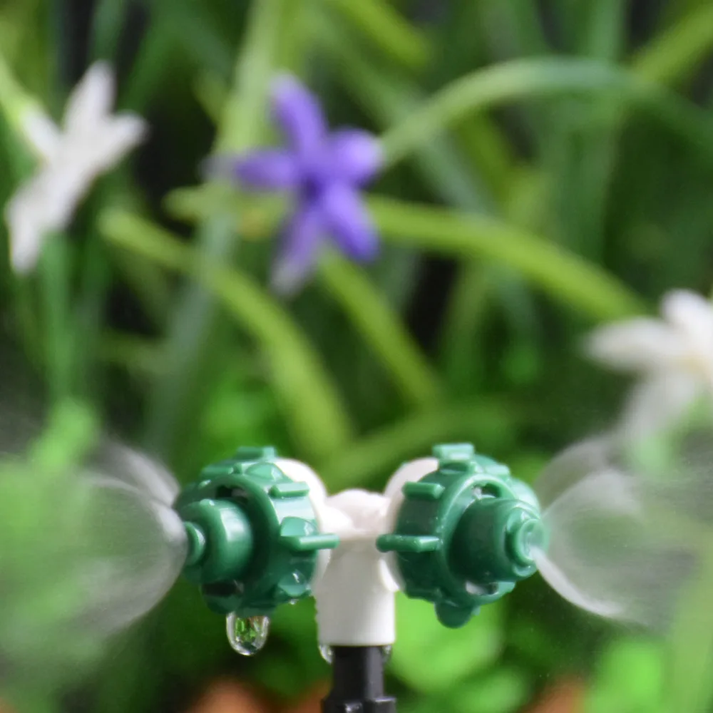 Drip Irrigation Cross Misting Sprinkler Hanging Anti Drip Mist Nozzle ForGarden Cooling Watering Irrigation Lawn Greenhous
