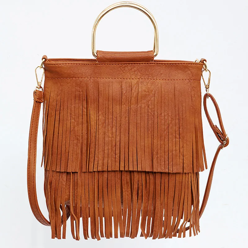 Women Fringe Tassel Crossbody Bag Ladies Leather Shoulder Bags 2024 Summer Woman Hobo Retro Handbag Bolsa Feminina Tote Bag Sac