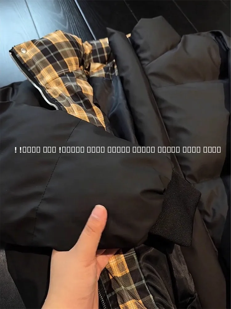 الأمريكية Sle Bomber ort القطن Jaet الوقوف طوق الشتاء Thiened الدافئة Boxy القرد الشباب Faion ملابس خارجية غير رسمية #2