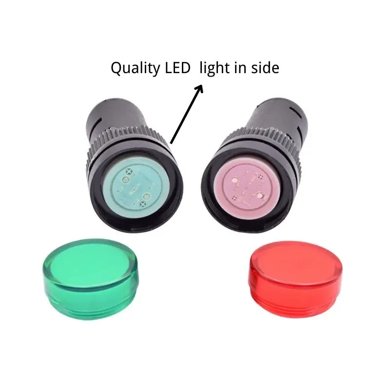 Uniteelec AD16-16 16mm Plastic LED Power Indicator Light Panel Mount  220V AC Red Green Blue Yellow Pilot Signal Lamp Lights