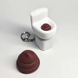 Simulation Toilet Poop Fart Sound Button Press Creative Pendant Spoof Keychain Keyboard Decompression Light-emitting Toys