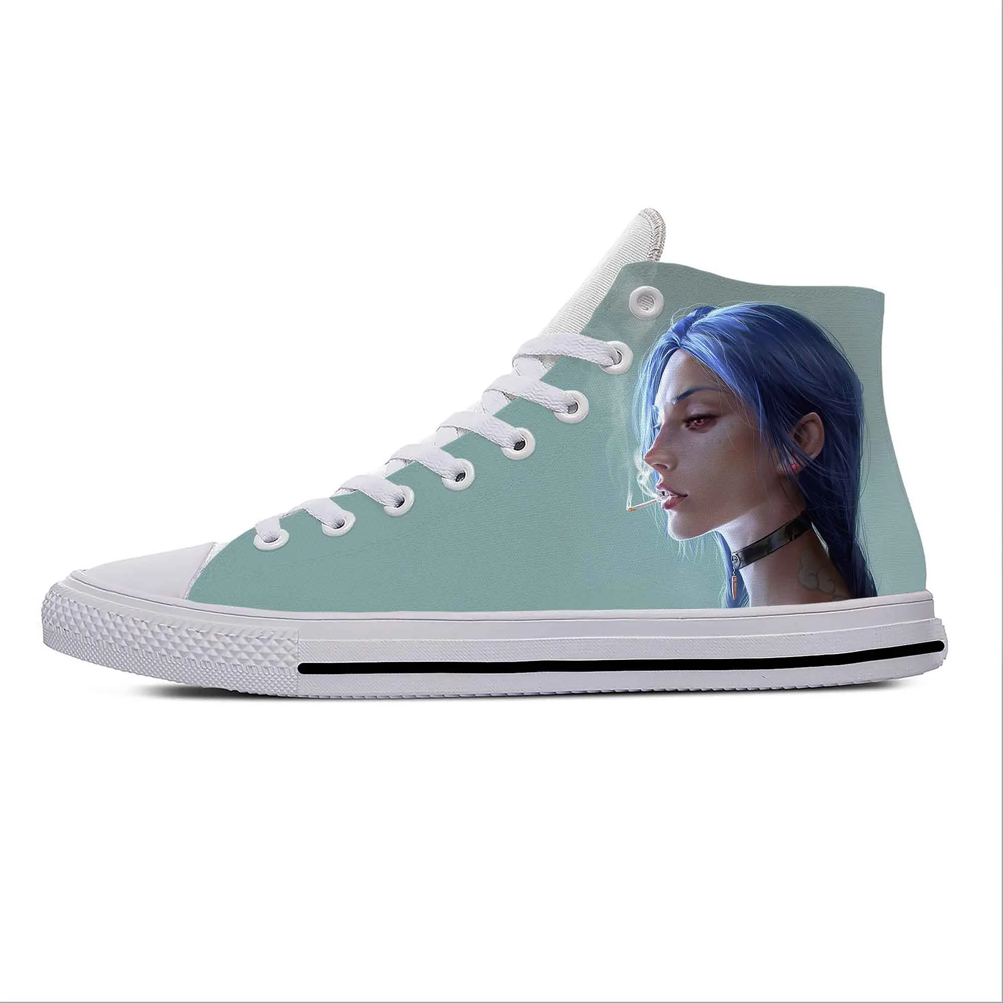 Anime Cartoon Manga Game Jinx Cute Funny Fashion Casual Cloth Shoes High Top Lightweight Breathable 3D Print Men Women Sneakers