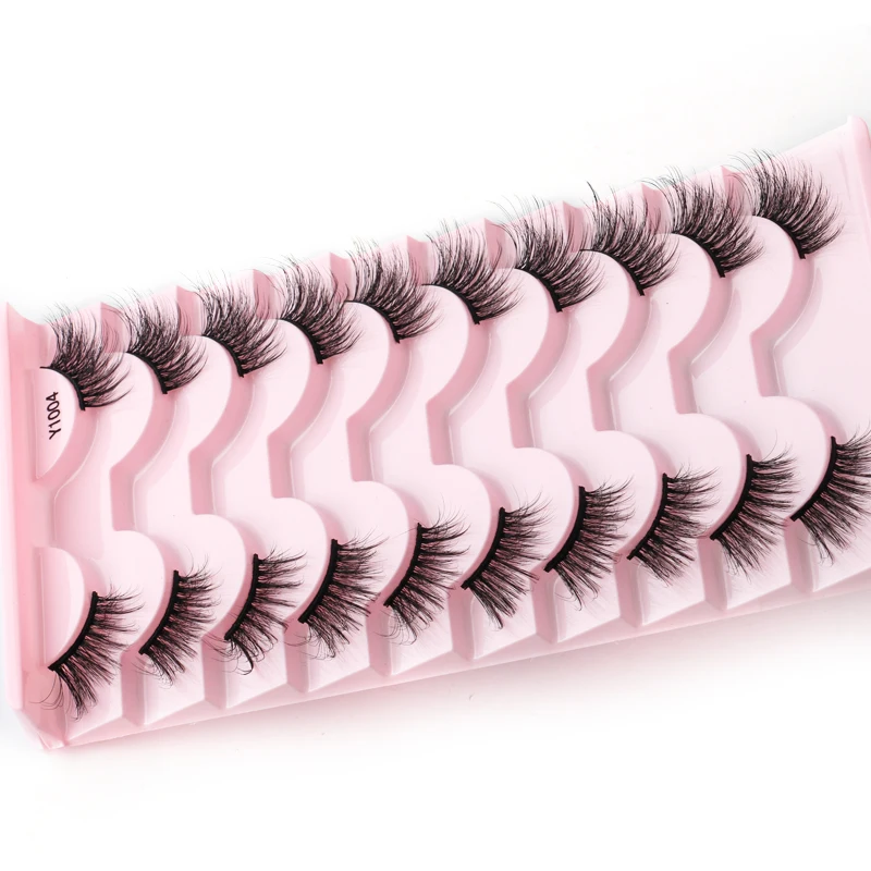 Half Lashes 3/5/10 Pairs 3D Mink Lashes Natural Long Faux Cilios Fluffy False Eyelashes Strip Cat Eye Eyelash Extension Makeup