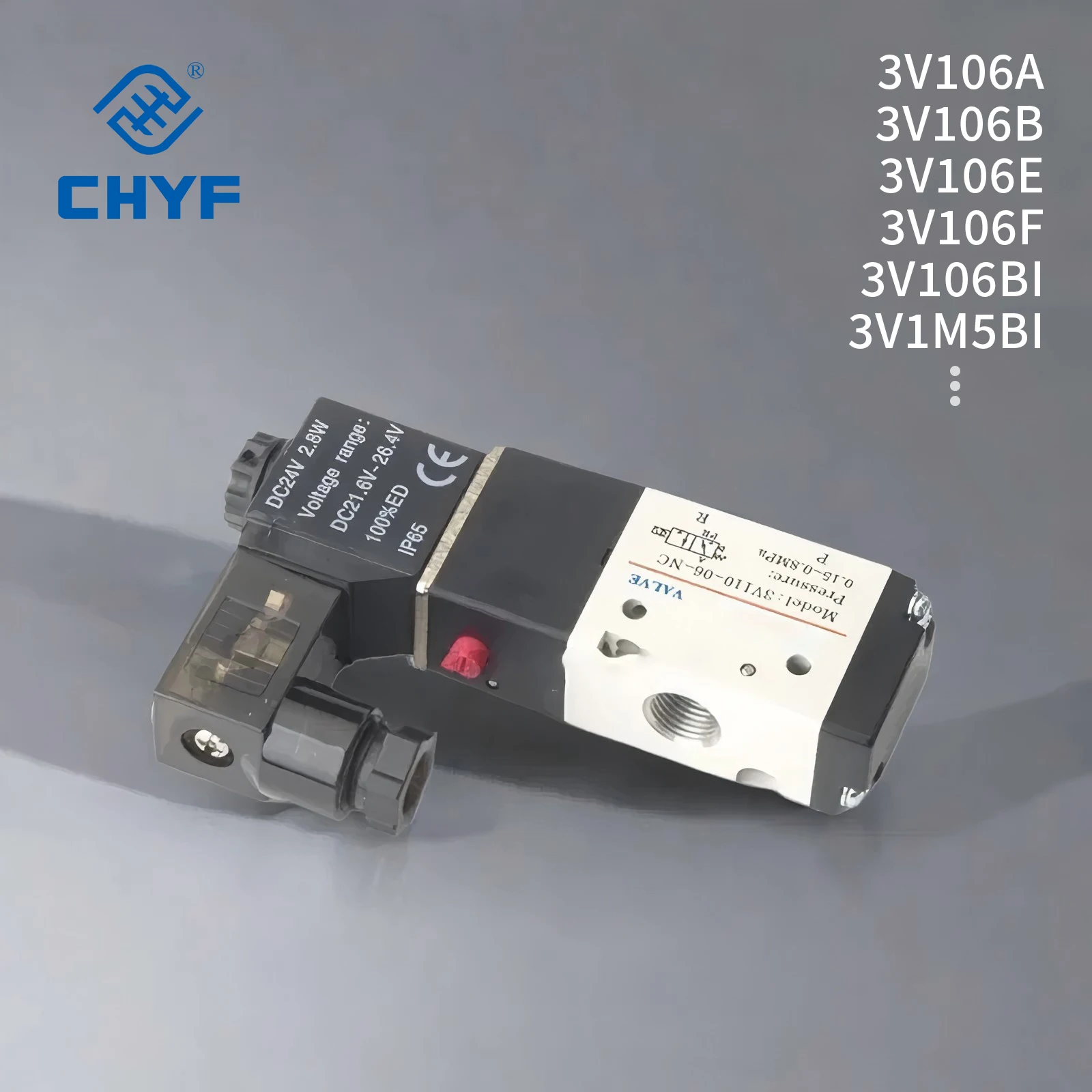 Airtac 3V1 Series 3/2 way Solenoid Valve Lubrication-Free, Integral Installation, Multi-Voltage & Manual Device