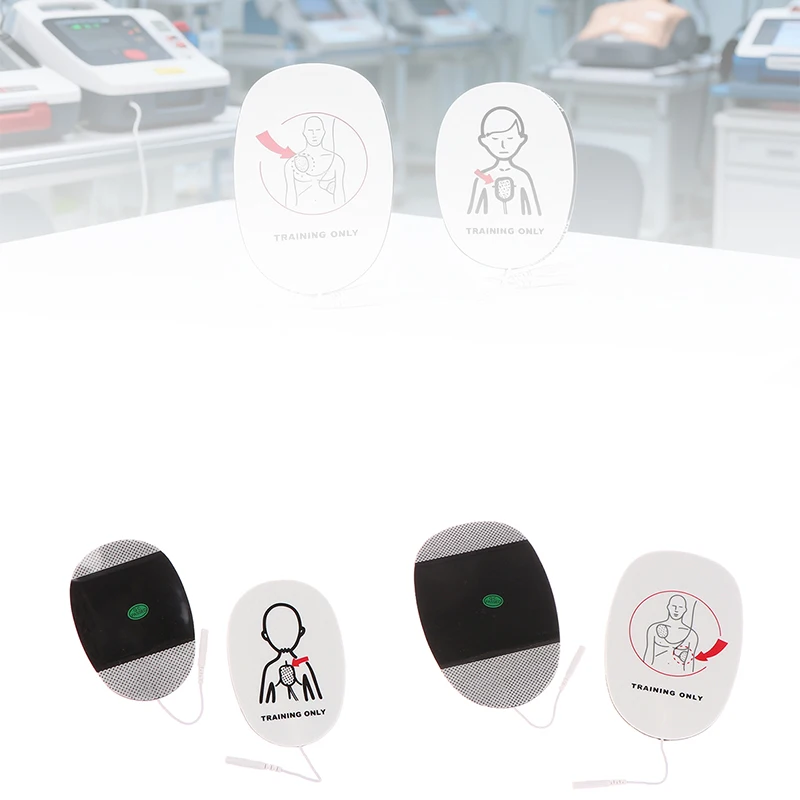 1 Pair AED Training Device Patches First Aid Training Replacement Pads Adult Kid Training Universal Trainer