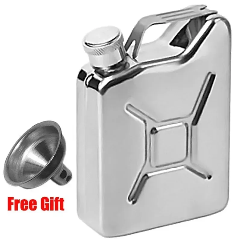  5 oz Hip Flask with Funnel Portable Whisky Wine Pot Creative Stainless Steel Flagon for Whiskey Liquor Personalized Men Gift 