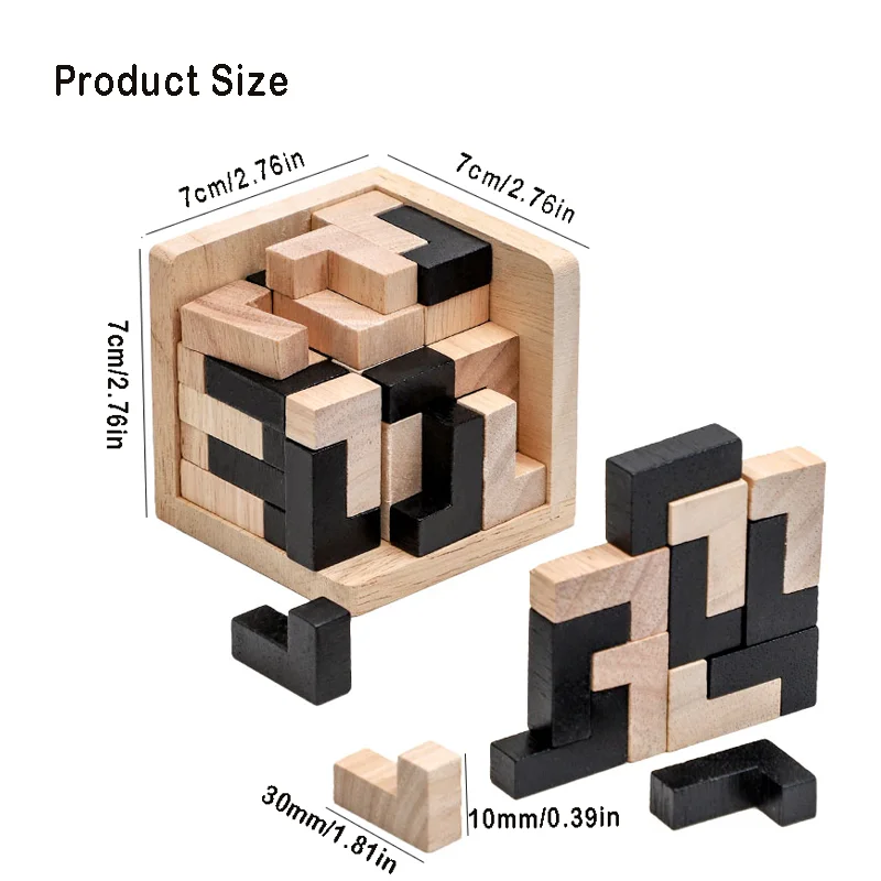 Puzzle Cube 3D Luban entrelacé, jouet éducatif créatif en bois, cerveau lQ, jeu d'apprentissage précoce, cadeau pour enfants, lettre 54L