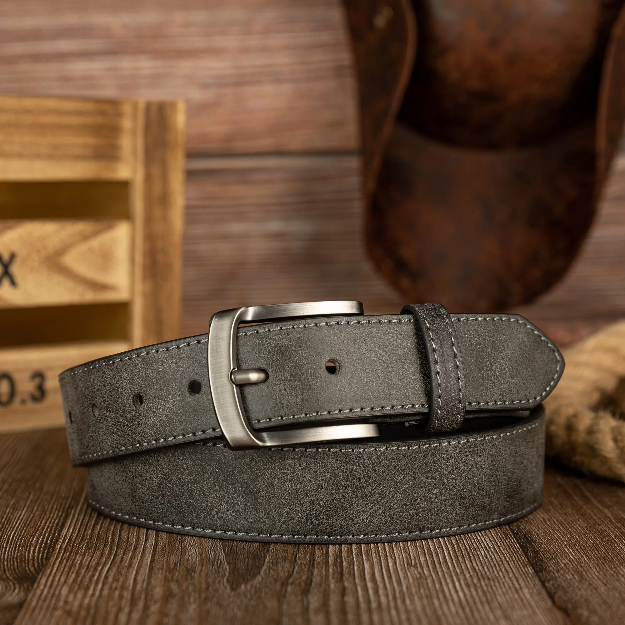Modischer Vintage-Gürtel aus PU-Leder mit Schnalle, Unisex-Taillengürtel für Männer und Frauen – Detail 5