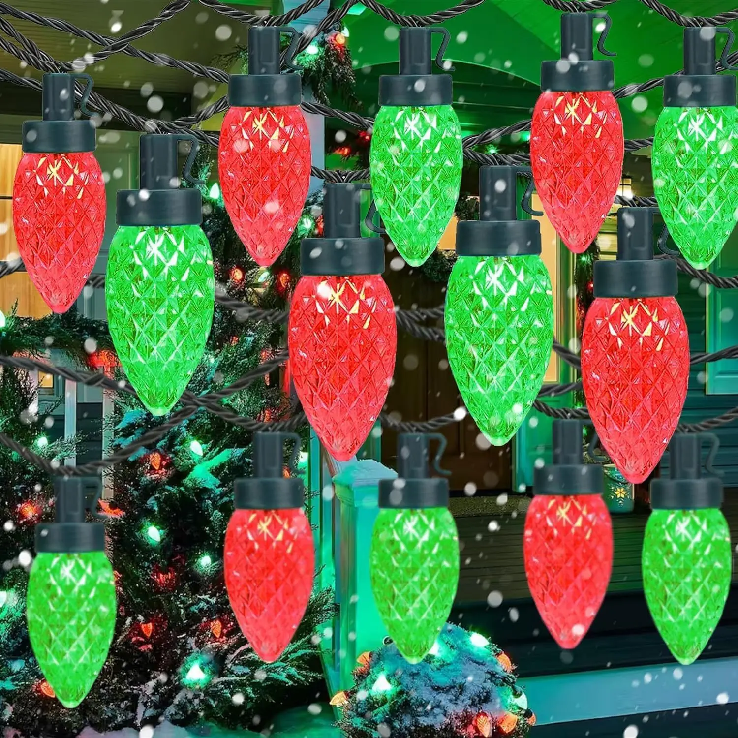 

Outdoor Solar Strawberry LED Lights Christmas String Lamp Waterproof Garden Fairy Tree Decoration Patio Yard Holiday Lighting