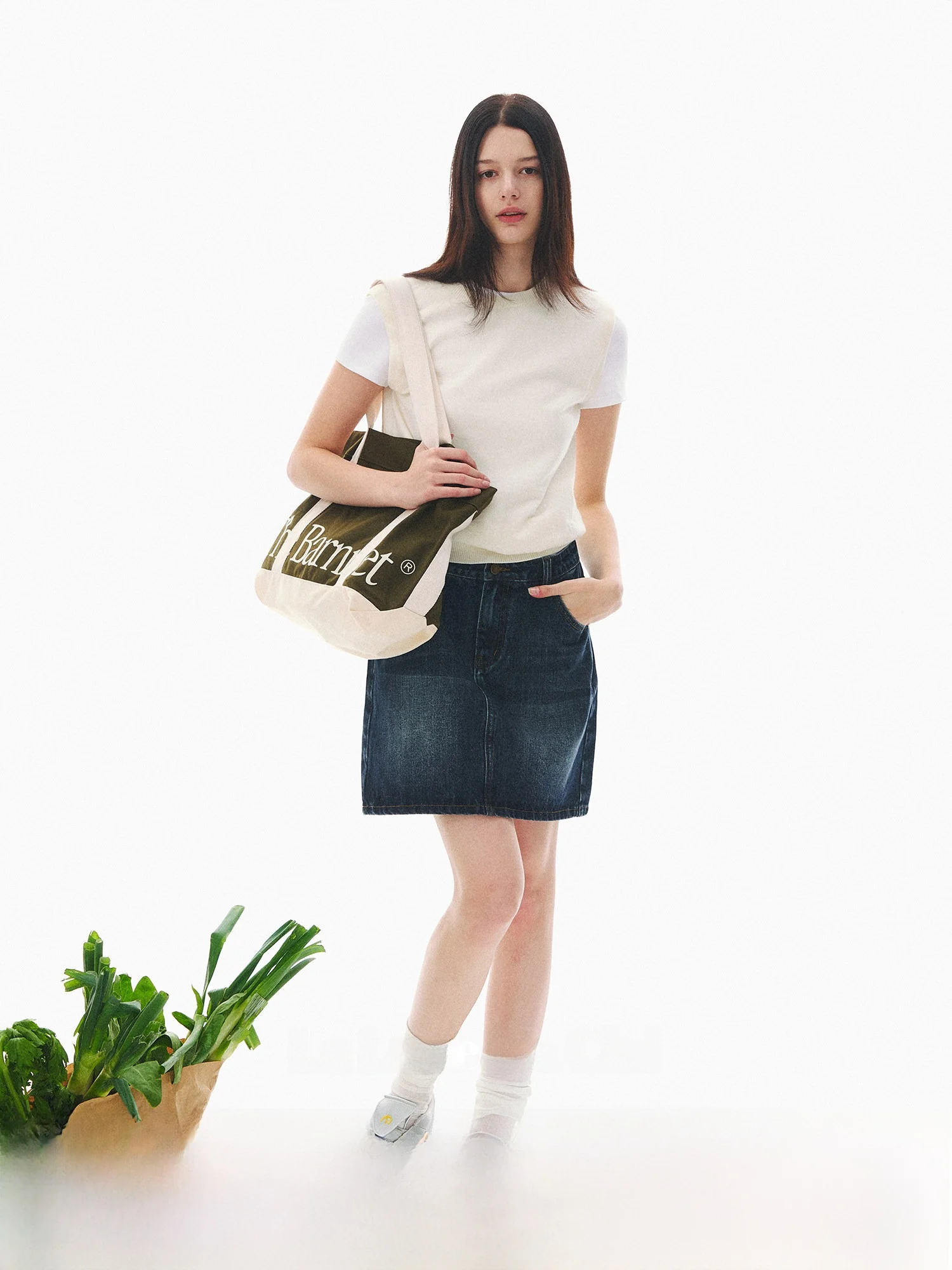 

LaluneDuCiel Pure Cotton Low Waist Washed A-Line Vintage Casual Denim Half Skirt Wear Resistant Ladies Low Waist Cotton Skirt