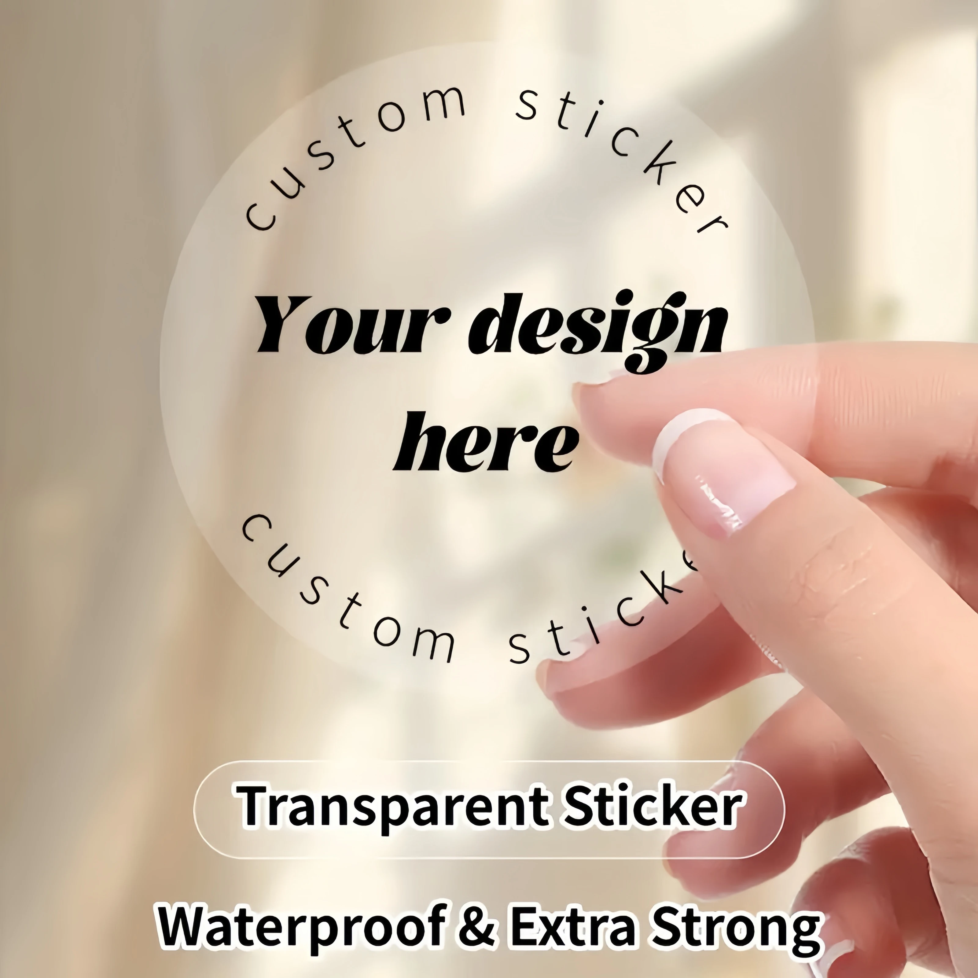 50/100 قطعة من الملصقات الدائرية الشفافة المخصصة - قابلة للتخصيص وفقًا لأي تصميم، صندوق هدايا لتغليف الشركة