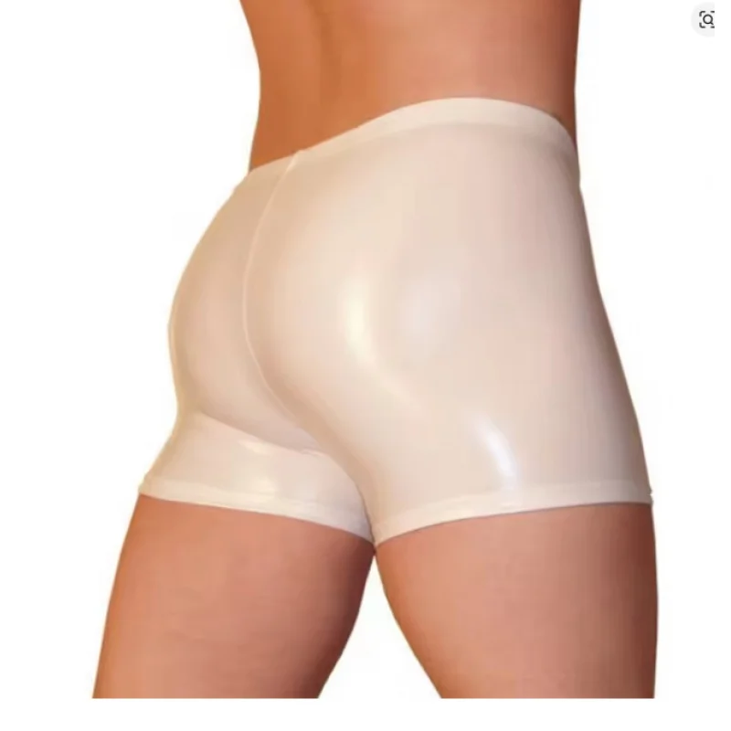 

Sexy White Latex Rubber Shorts Fetish Men Underwear Boxer Custom Made (No Zip)