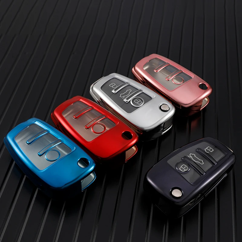 For AUDI A1 A4 A3 A6 TT Q3 Q7 S3 TPU Car-Styling Car Key Cover Key Case Fob Shell Holder Keychain Protection Accessories