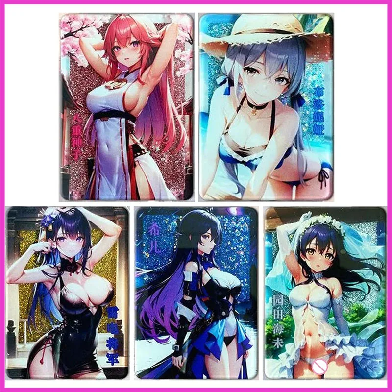 Anime Goddess Story Rare Quicksand Refraction Flashcards Yae Miko Bronya Beelzebul Toys for boys Collectible Cards Birthday Gift