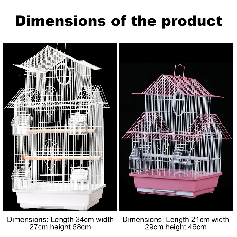 60cm Bird Cage Small Medium Mental Bird Breeding Cage House With Roof Design Parrot Birds Cage