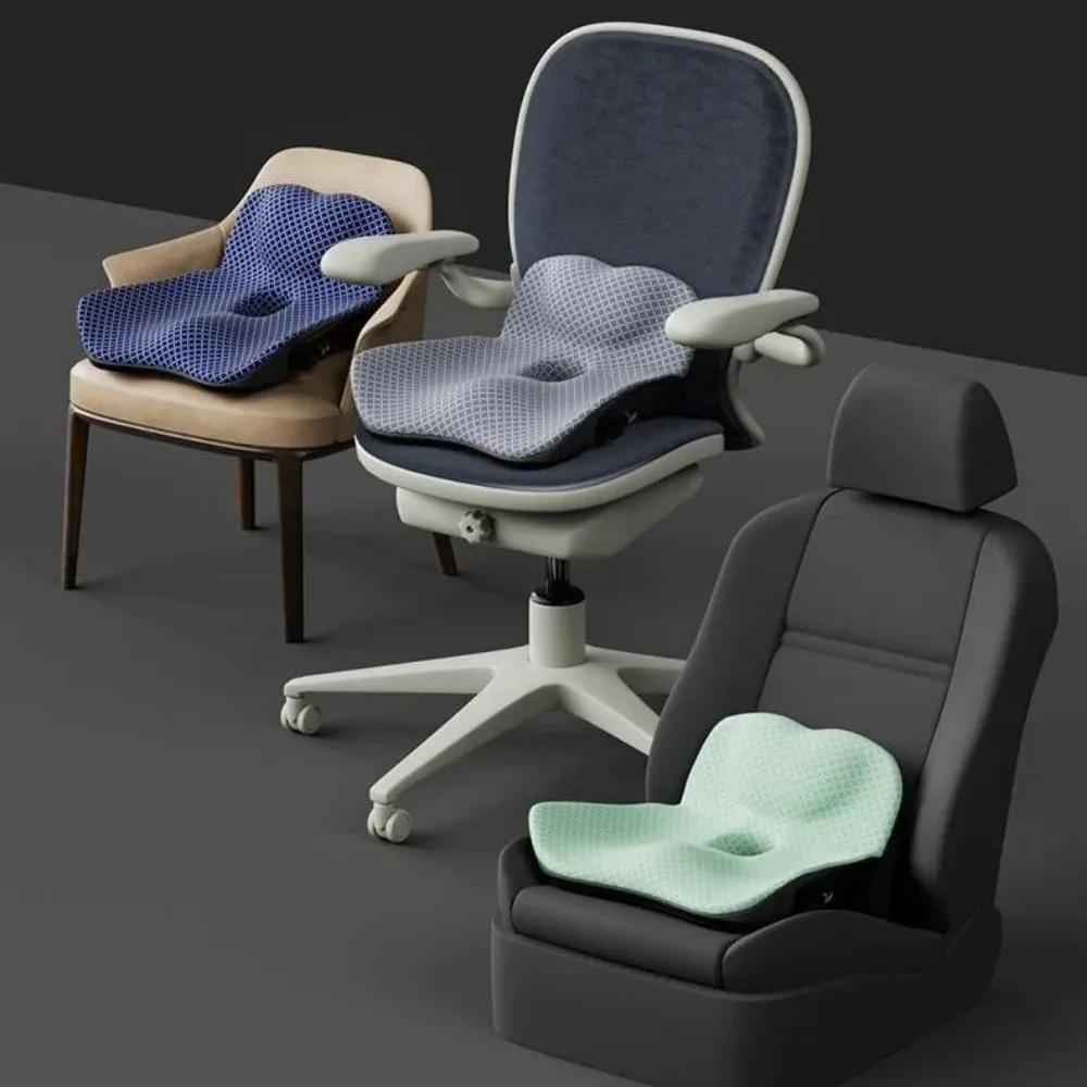 

Memory Foam Seat Cushion with Backrest Breathable Office Chair Pad Pressure Relief for Long Sitting Orthopedic Coccyx Support
