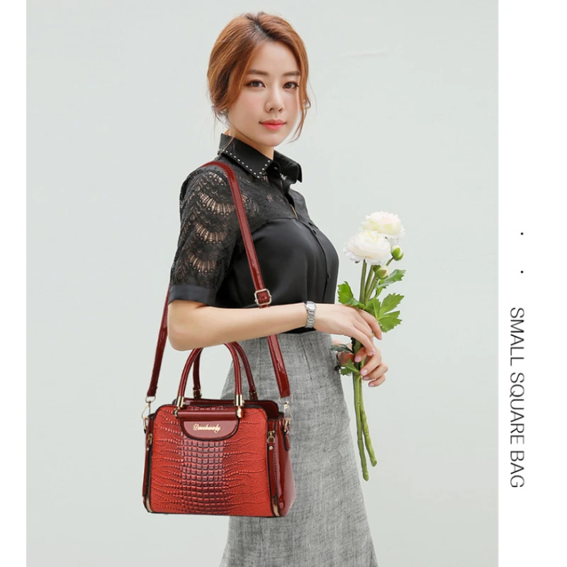 

Роскошная брендовая дизайнерская женская сумка, высококачественная сумка через плечо с крокодиловым узором, модная сумка через плечо, дорожная большая сумка