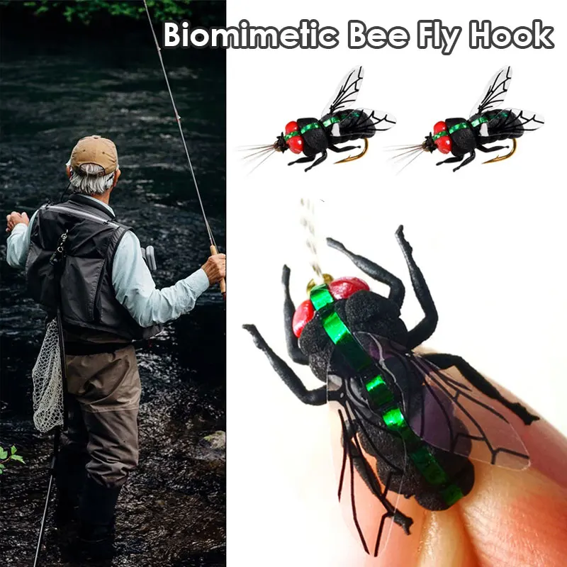 

Fishing Lure 2Pc Fly Deer Hair Beetle Trout Fly Fishing Fly Bait Woolly Worm Buoyancy Bait Gear Fishing Tools Accessories