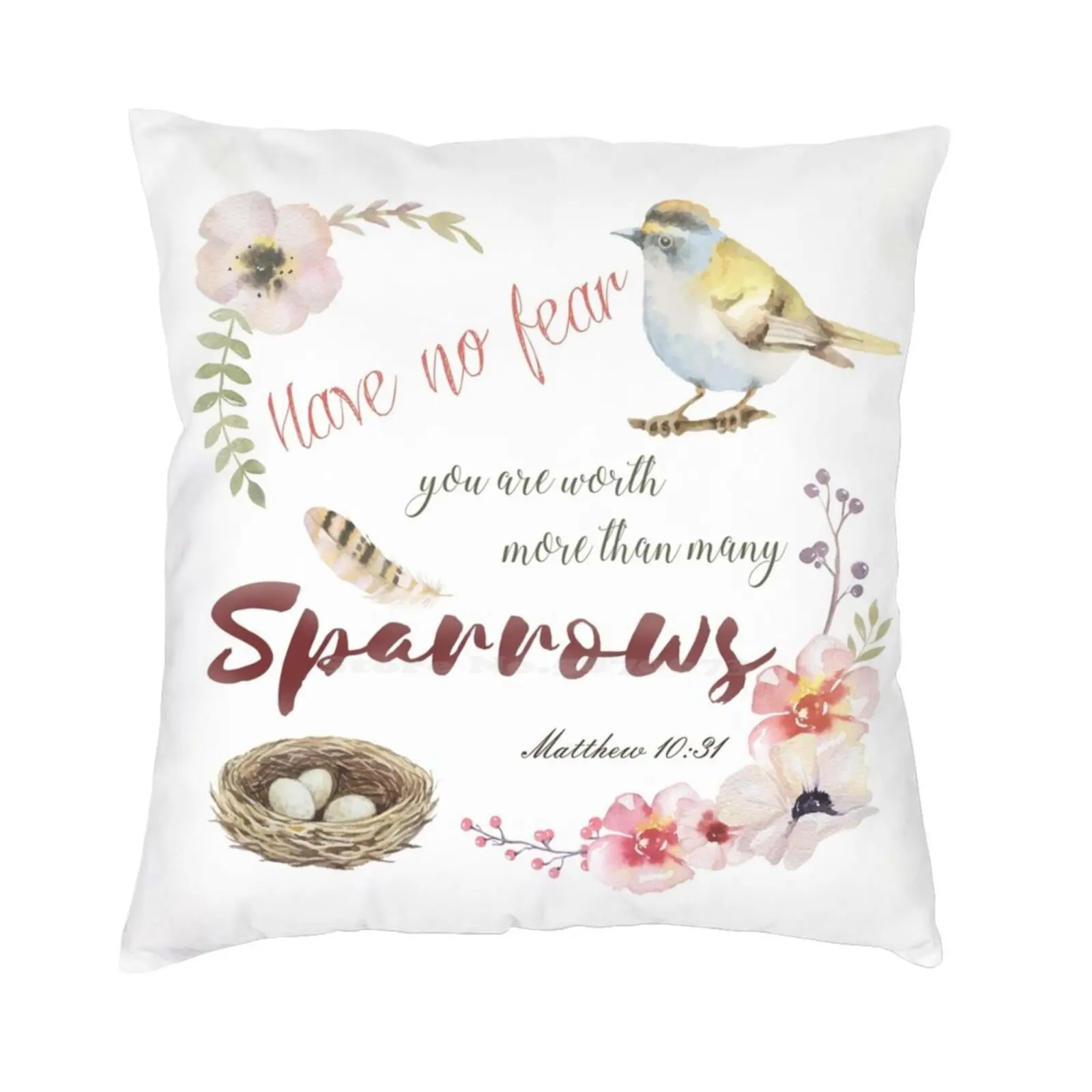 Have No Fear , You Are Worth More Than Many Sparrows Scripture Soft Comfortable Pillowslip Pillowcase Jehovahs Witnesses Jw