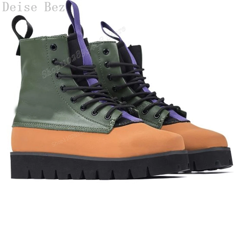 Oxford-Bottes de Randonnée Mixtes à Lacets pour Homme, Chaussures de Rinçage Croisées, Rondes, Anti-ALD, Plates, Nouvelle Collection 2023