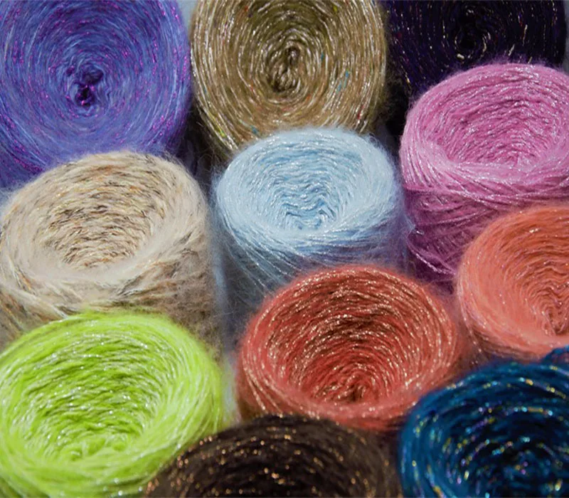 500g Mohair Wool Chunky Yarn Scarf Metallized Shiny Glitter Threads For DIY Crochet Knitting Sweaters