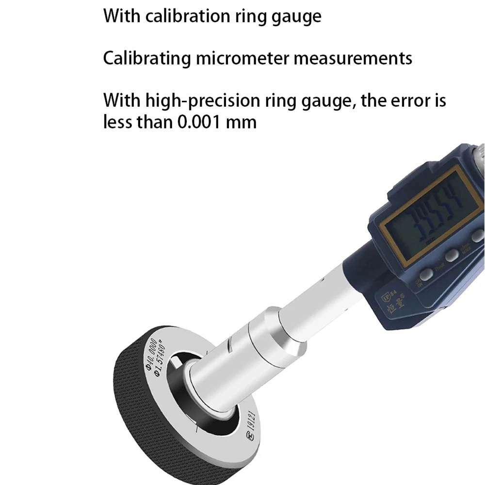 Micrómetro Digital de tres garras/tres puntos de diámetro interior para medir agujeros pasantes, agujeros ciegos y agujeros interiores de rodamiento 0.001