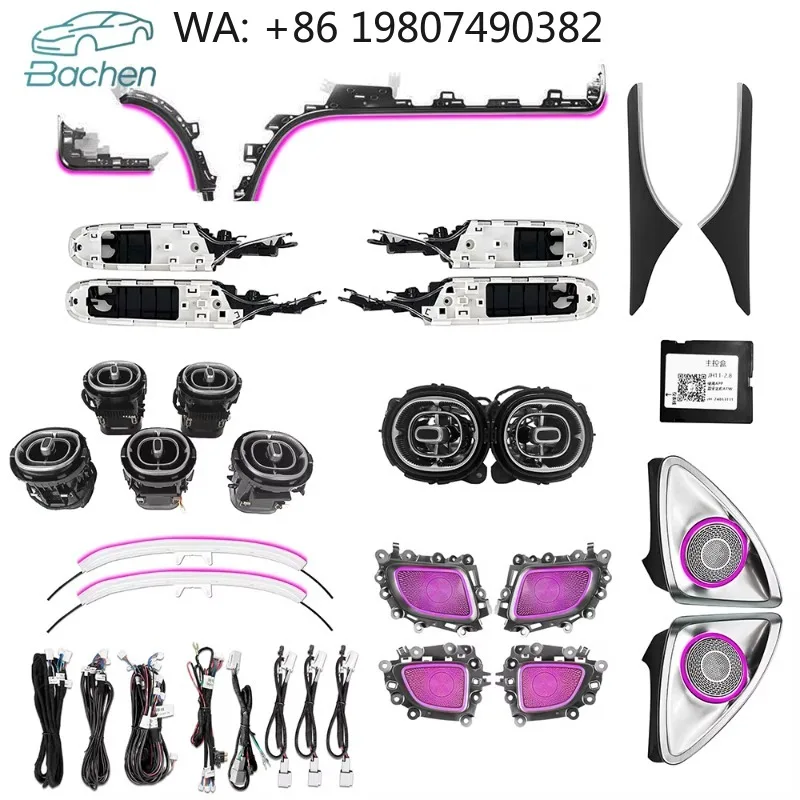 64 Color Front Rear Air Vent LED Ambient Light Upgrade Kit Fit C-Class W206 2022-2025 Car Interior Decor Parts
