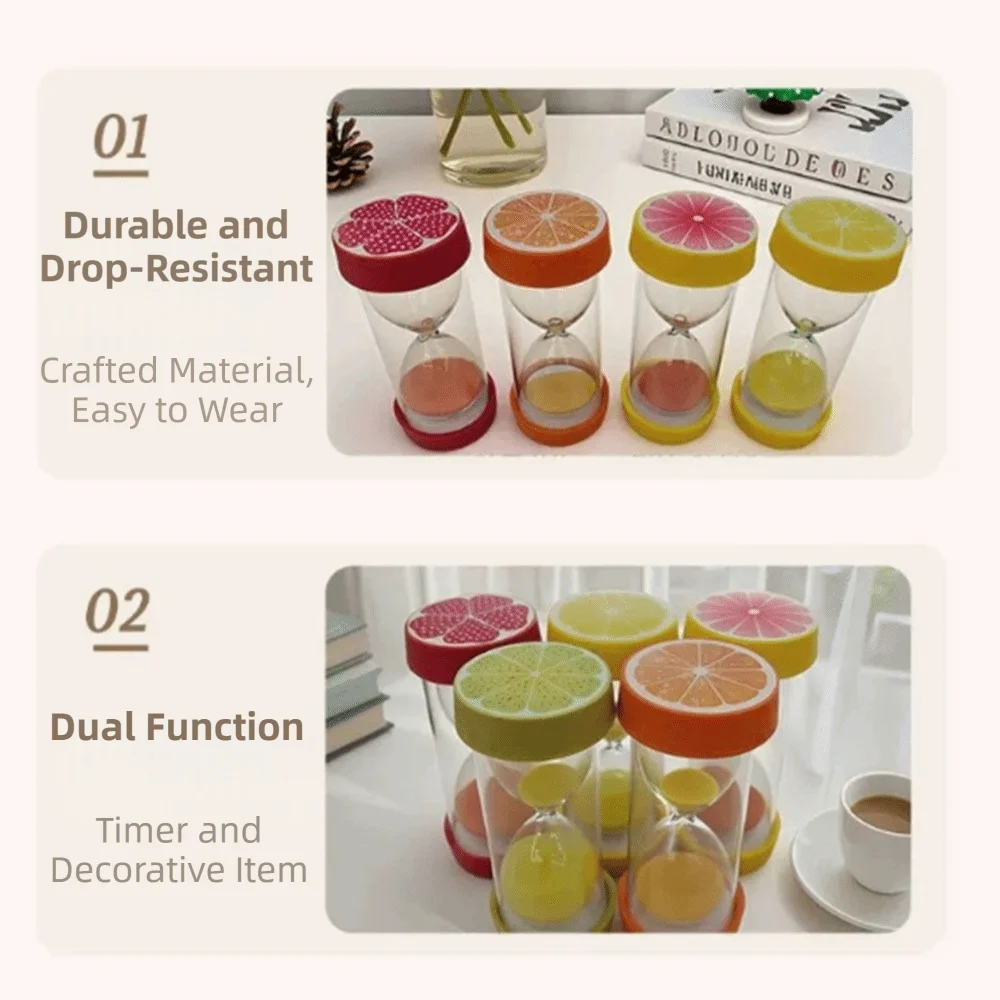 Stylish Creative 3 Minutes Hourglass Portable Anti-fall Sandglass Timer Decorative Fruit Theme Sand Hourglass Timer Timing