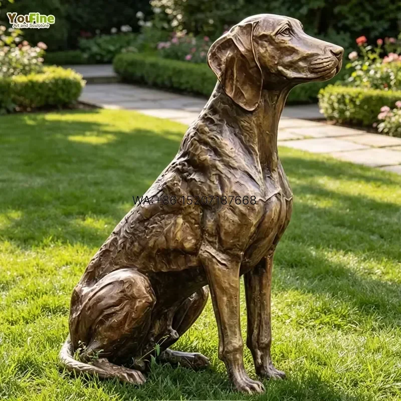 Wmwmnu Life Size Outdoor Garden Decor Bronze Dog Statue Sculpture