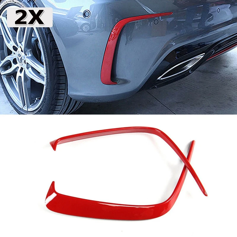 NEW-RED Rear Bumper Spoiler Canard Air Vent Cover For Mercedes-Benz W176 A Class A200 A250 A45 AMG 2013-2018