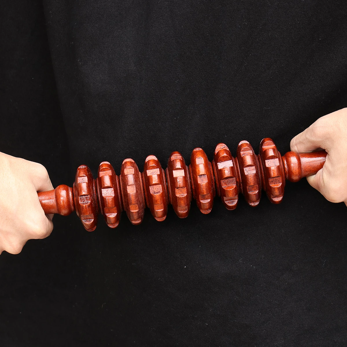 

Wooden Roller Dark Massager Full Body Massage Stick Durable Wood Grain Yoga Relax Rod Promote Blood Circulation