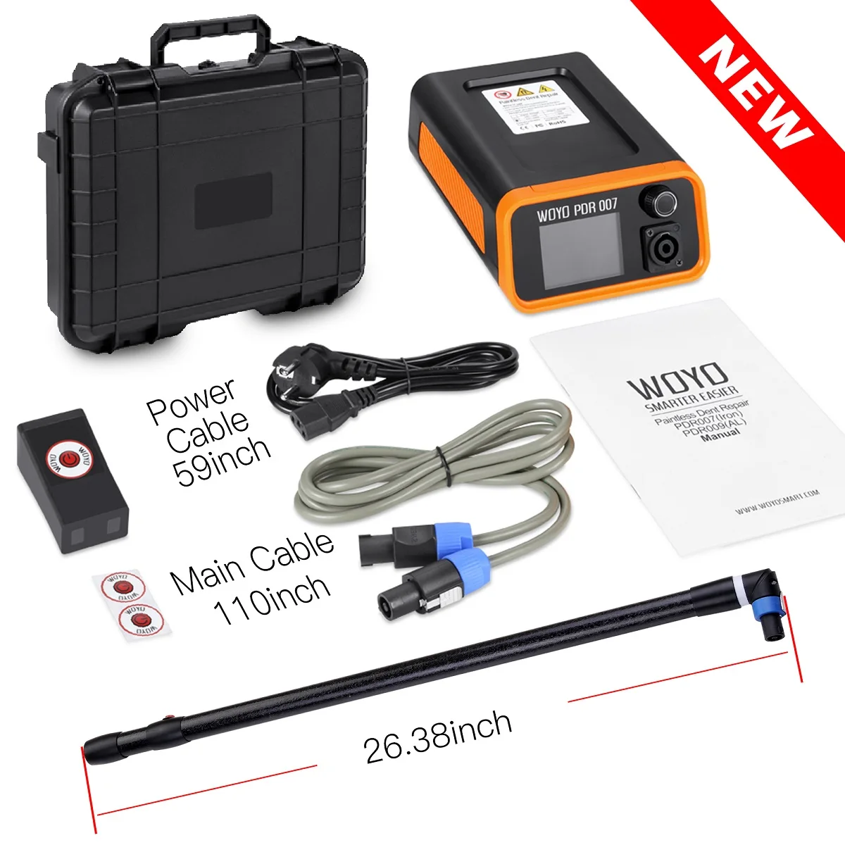 

WOYO PDR007 And Rod Magnetic induction Heater Removal Kits Auto Body Repair Paintless Dent Repair Tools PDR 007+Rod