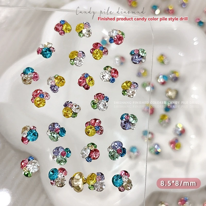 Multicolor Mini Pile Diamonds Nail Art Rhinestones Candy Colors Jewelry Decorations Manicure Ornaments10pcs