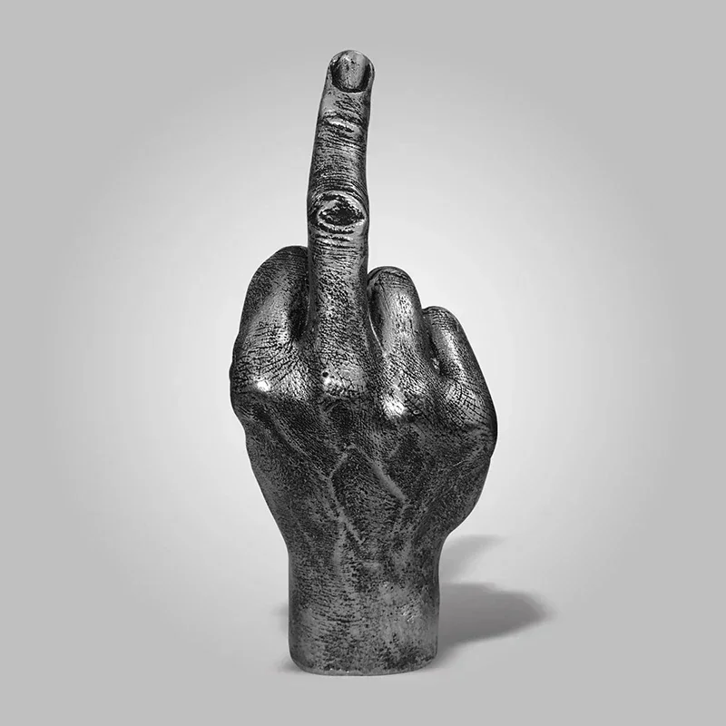 Resin Ornaments Of Middle Finger Statue Upright Middle Finger Arts Crafts Desktop Gesture Figurine Sculpture Living Room Dec - Image 5
