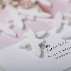 2pcs White Peace Dove Antique Pendant High Temperature Ceramic DIY Brooch Accessories Beads Z744
