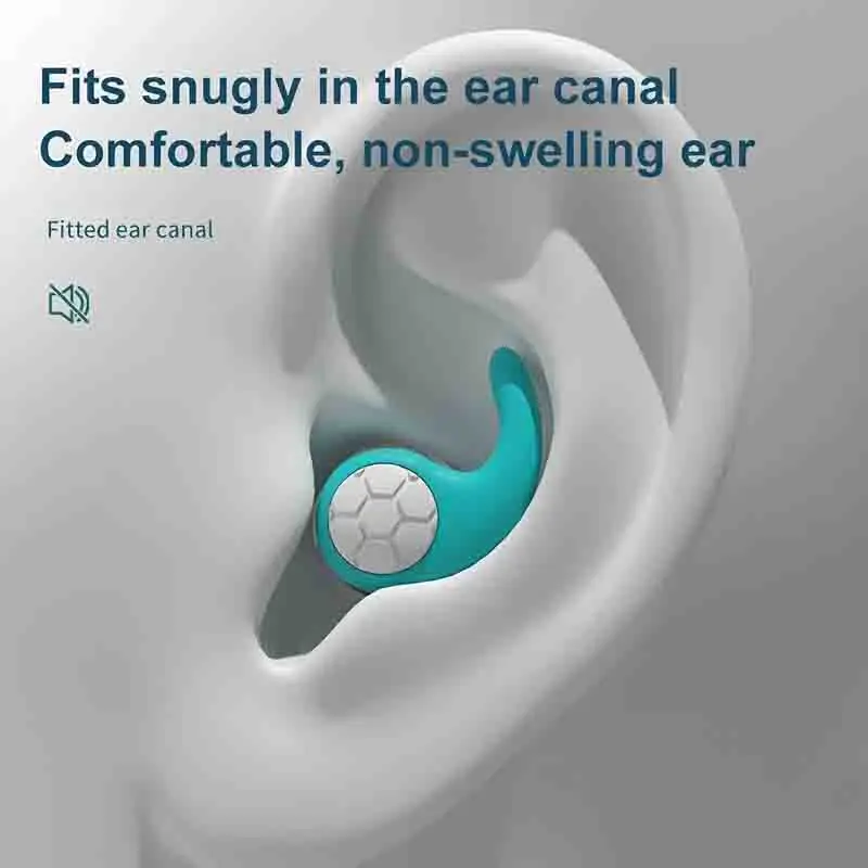 1 Pair of Soft Silicone Earplugs with Noise Cancellation, Waterproof, Comfortable To Wear, Suitable for Sleeping and Swimming