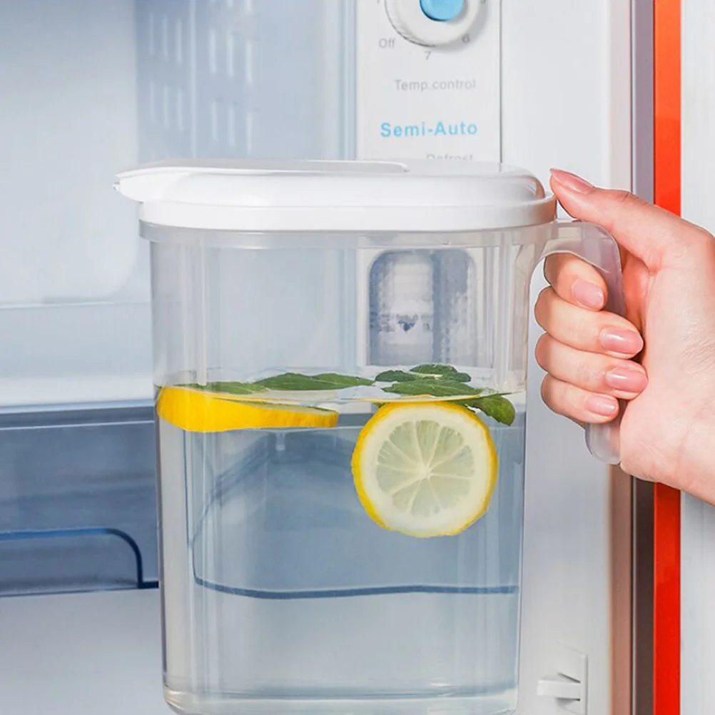 

Kitchen Plastic Large Capacity Pitcher Pot Jug 1800ml Plastic Pitcher Jug Lid Handle Hot Cold Water Tea Juice