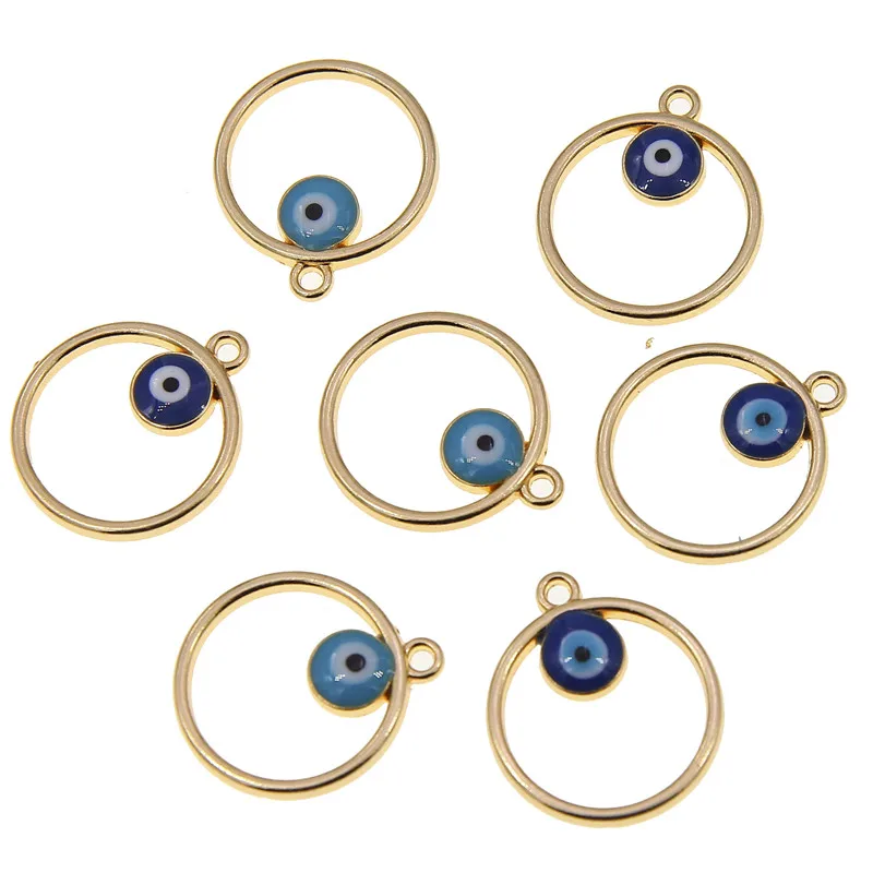 

50pcs/Lot Enamel Evil Eyes dripping oilCharms Lucky Demon Eye Mini Pendants Accessories Making DIY Earrings Necklace Accessories