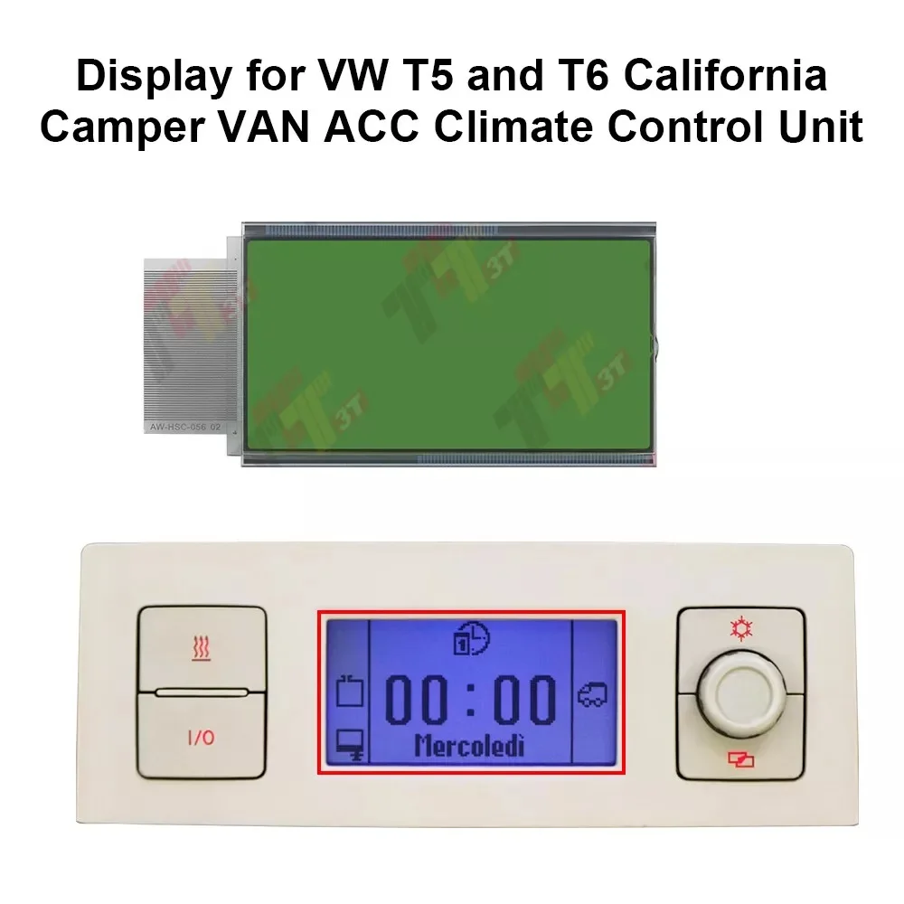 LCD Display for VW T5 and T6 California Multivan Camper ACC Climate Control Unit