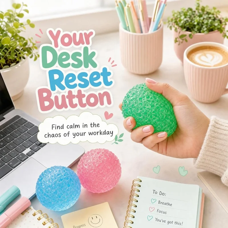 Crystal Squeeze Ball Mixed Size Colorful Squishy Stress Relief Toy Elastic Hand Grip Decompression Ball Soft Palm Relax Toy Gift