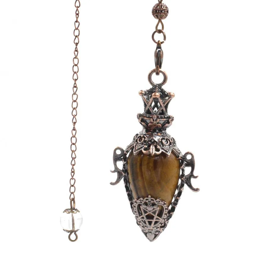 Kristall Quarz Pendel zum Wünscheln Weissagung große Naturstein Anhänger Pendel Amethyste rosa Quarz rosenquarz tigerauge opal Obsidian Pendel edelstein anhänger heilsteine amulett edelsteine