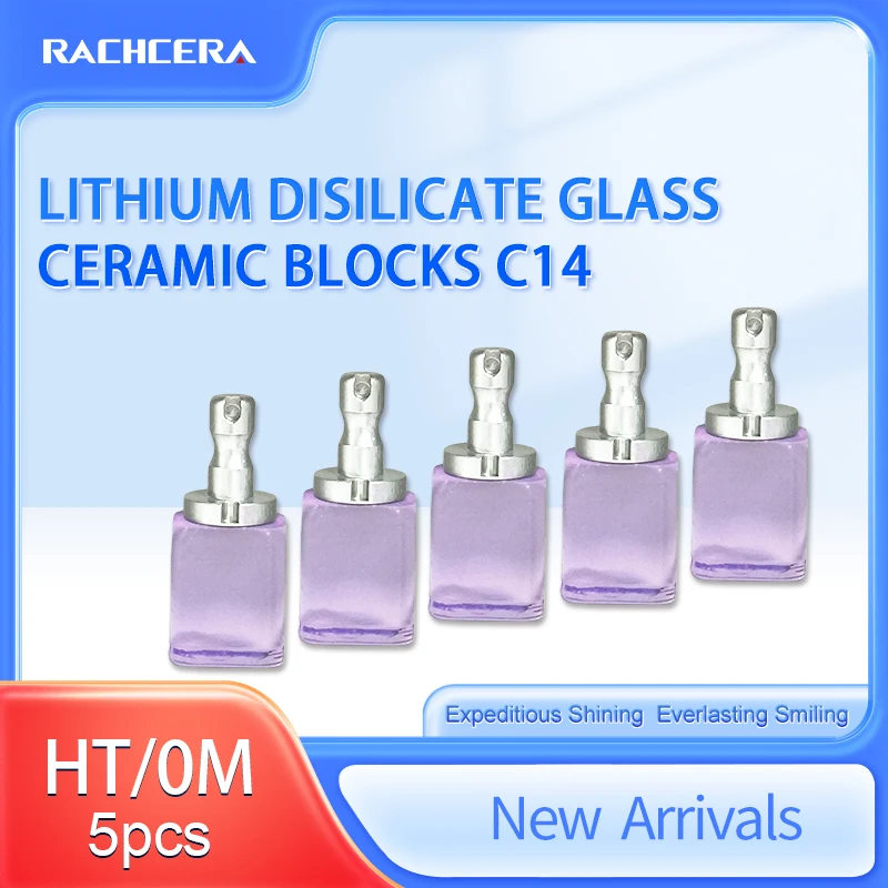 K Upgraded Rachcera Lithium Disilicate C14 Dental Glass Ceramic Blocks 5Pcs/Box