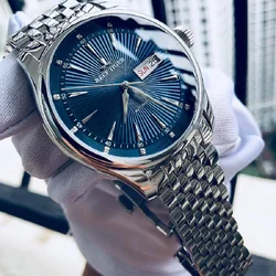 Reef Tiger For Mens Watch Automatic Male Business WristWatch Japan NH35 Mechanical Movement Sapphire Crystal Diamond Steel Clock