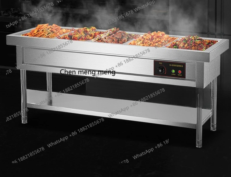 โต๊ะอาหารเชิงพาณิชย์ ฉนวนกันความร้อน รถขายอาหารแบบเร็ว สแตนเลส หม้อซุปไฟฟ้า แนวตั้ง ความจุขนาดใหญ่