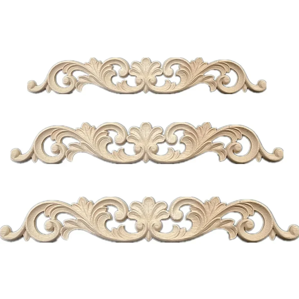 30-51CM Wholesale Exquisite Classic Rubber Wood Carved Applique Retro Furniture Craft Decor Vintage Home Decoration Accessories