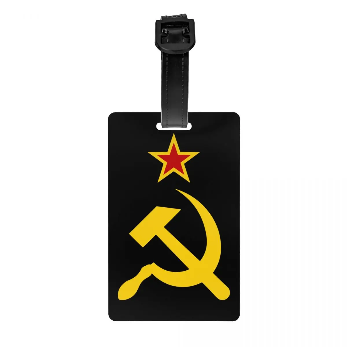 Etiqueta de bagagem com bandeira soviética russa personalizada, proteção de privacidade, cccp, urss, martelo e foice, etiquetas de bagagem, bolsa de viagem, mala