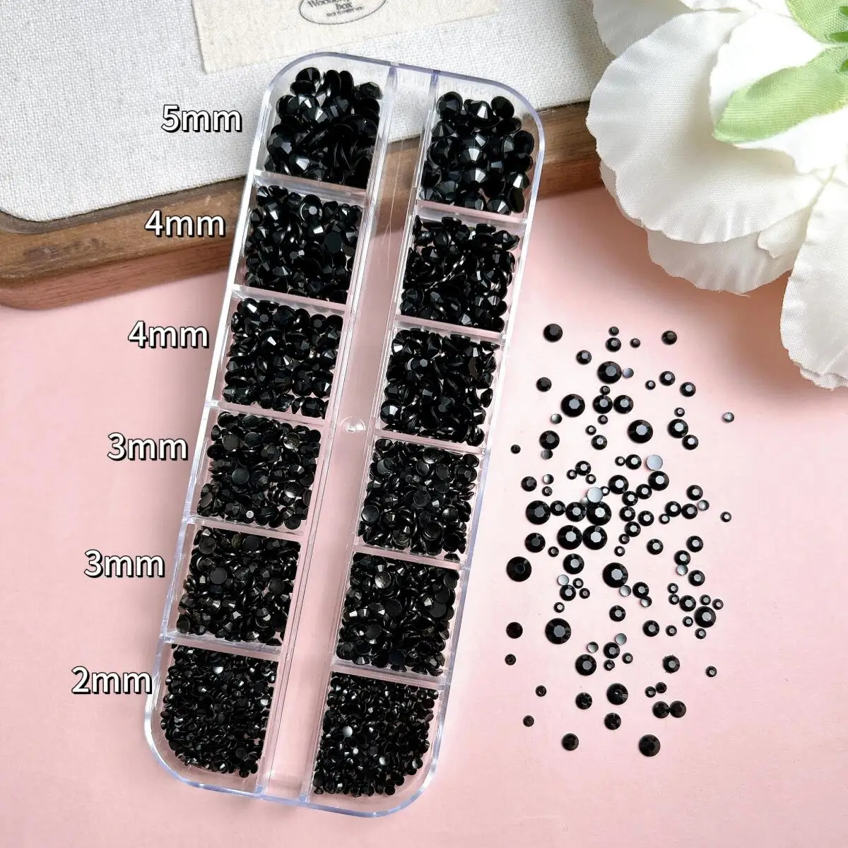 1Box Multiple Sized Semi-circular FlatbackNail Rhinestone Dopamine Colored Shiny Resin Nail Diamond DIY Clothing Nails Materials
