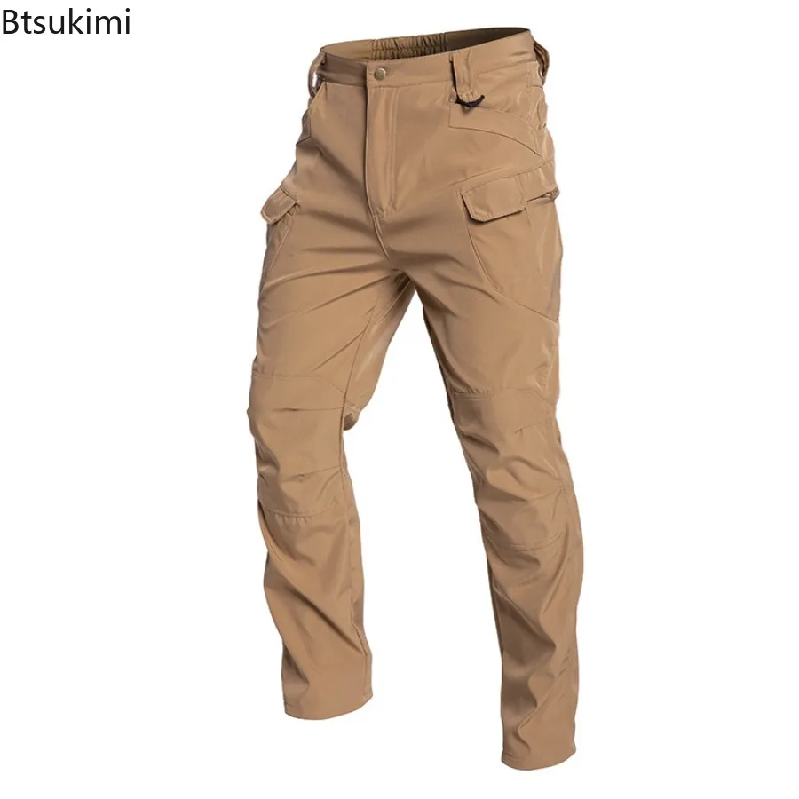 Men's Elasticity Tactical Cargo Pants Outdoor Urban Commute Comfortable Waterproof Multi-pocket Climbing Hiking Casual Pants