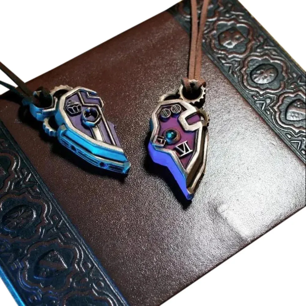 Disguise Arcane Vi Caitlyn Couple Necklace Puzzle Prop 2024 Game LoL TV 2 Cosplay Accessories Women Role Play Party Gifts